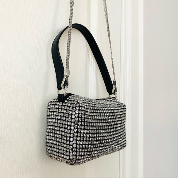 $695 NWOT Alexander Wang Heiress Rhinestone Crystals Mesh Evening Crossbody Bag - Picture 1 of 14